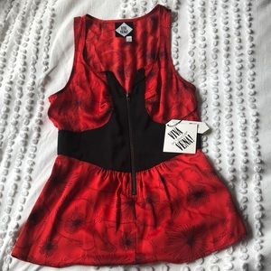 * Vena Cava Red and black blouse XS